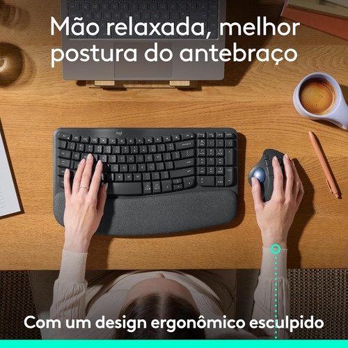 Mouse Logitech Trackball Ergo M575 Sem Fio Bluetooth Preto
