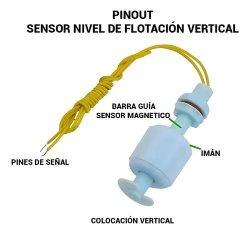 Sensor Nivel De Agua Vertical Flotador Boya Plástico Tanque