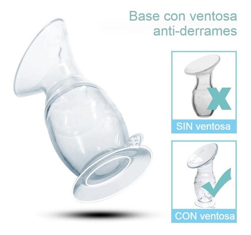 Recolector Leche Materna Silicón Con Tapa Extractor Manual