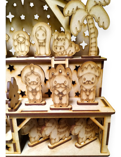 Nacimiento Navidad Pesebre Decoración Mdf 3 Mm Para Armar.