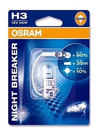 H3 Night Breaker De Osram. 12v 55w 90% Más Luz .