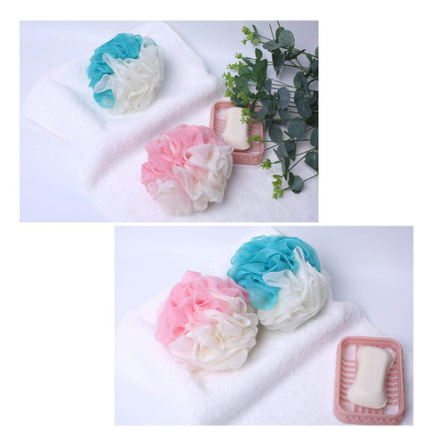 Lissomplume Bath Shower Sponge Loofah Mesh Pouf Brush Ball E