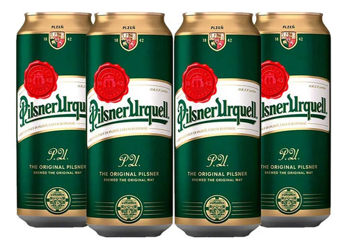 Cerveja Tcheca Pilsner Urquell Lata 500ml (4 Latas) Kit