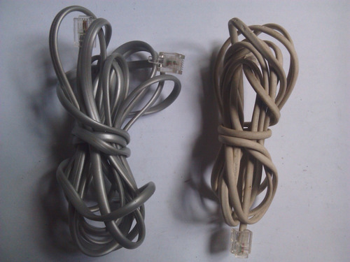 Cable De Teléfono Rj11 6p4c Módem Adsl 2 Metros (Usado)