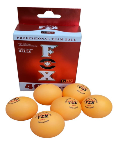 Kit 6 Bolas Ping Pong Fox 40+ (6 Estrellas) 