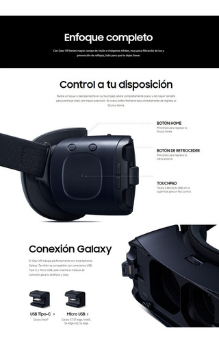 Lentes Samsung Gear Vr Oculus Sm-r323 Casco Realidad Virtual