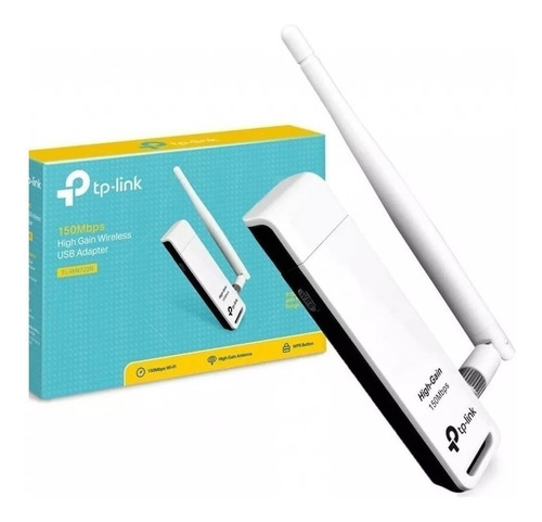 Imagen 1 de 8 de Receptor Wifi Tp-link Tl-wn722n Antena 150 Mbps Internet Pc