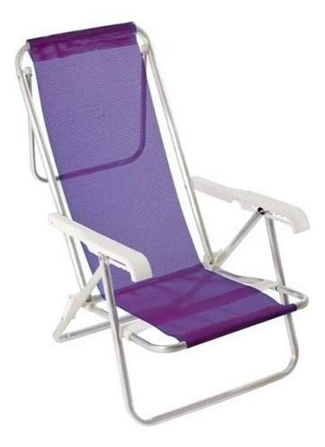 Reposera Silla Mor 8 Posiciones Reclinable Aluminio Playa Color Violeta