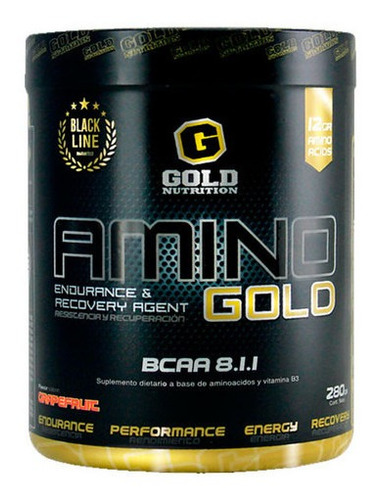Suplemento En Polvo Gold Nutrition Amino Aminoácidos Sabor Grapefruit En Pote De 280g