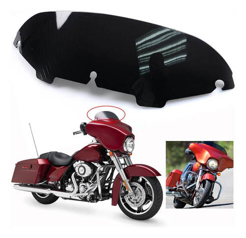Parabrisas Negro Premium 4.5 Pulgadas Para Harley Davidson 1