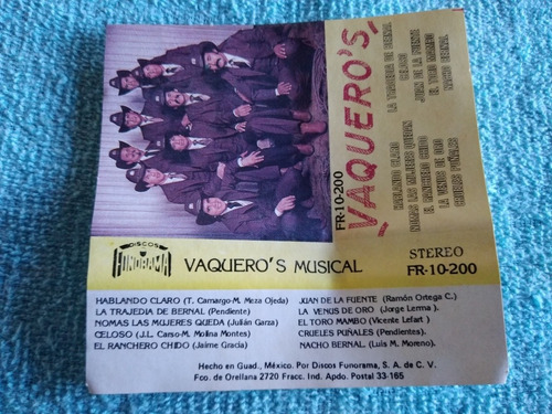 Vaquero's Musical El Ranchero Chido Fonorama Kct (Usado)