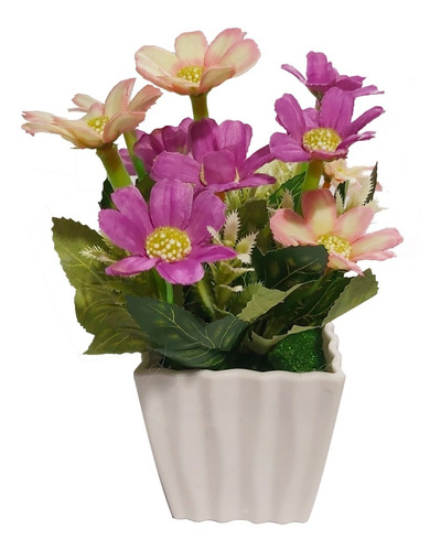 Planta Artificial Flor Con Maceta Colores M6 - Sheshu Home