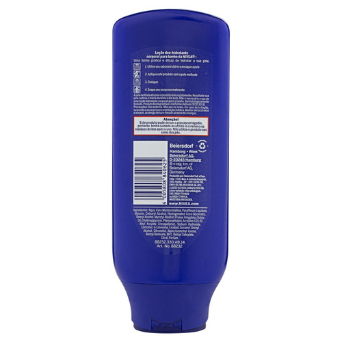 Imagem 2 de 2 de Loção Deo-Hidratante para Banho Nivea Milk Frasco 250ml