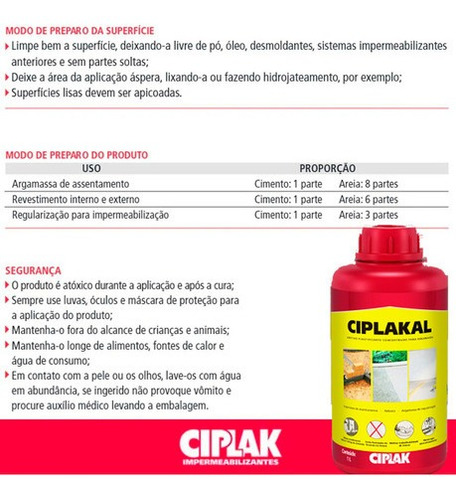 Aditivo P/ Massas Ciplak Ciplakal 1l