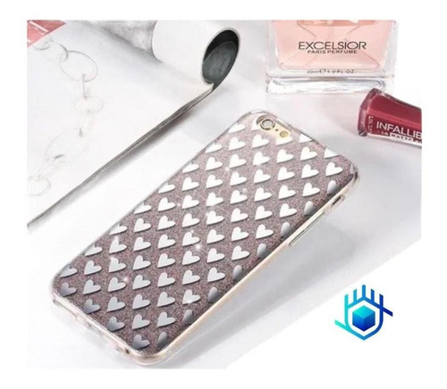 Funda Para iPhone Estrella Corazon Glitter Brillo Mujer Case