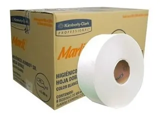 Papel Higienico Bobina Jumbo Marli Hoja Doble 400m 6 Rollos