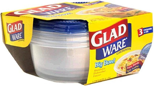 Recipientes Gladware Big Bowl Con Tapas, Tamaño Redondo, 6 T