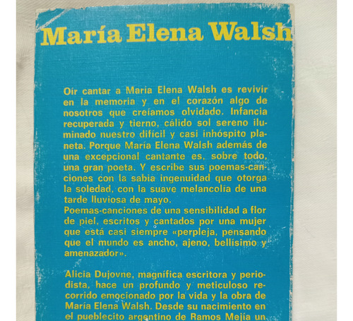 María Elena Walsh. Alicia Dujovne. Ed. Jucar 1979 Primera Ed