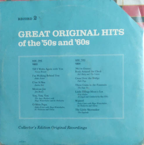 Vinilo Lp De Great Original Hits  50's And 60's N°2 (xx1255