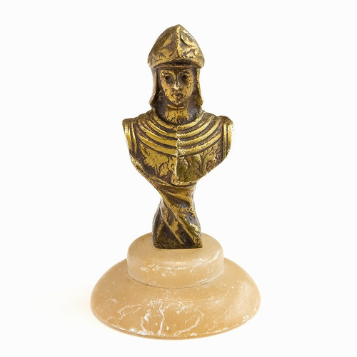 Figura De Bronce De Guerrero Medieval