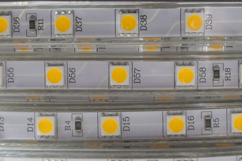 Manguera Led 25 Mts 5050 Exterior Luz Calida 110v C/clavija Luz Blanco Cálido