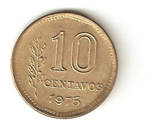 Monedas Argentinas 10 Centavos 1975 Doble Mentón Sc