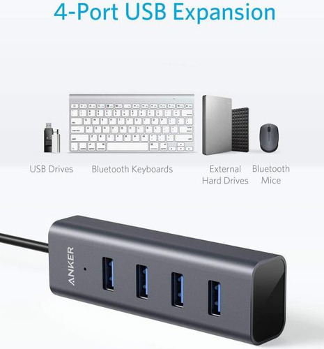 Anker Hub Usb-c De Aluminio, 4 Puertos Versátiles