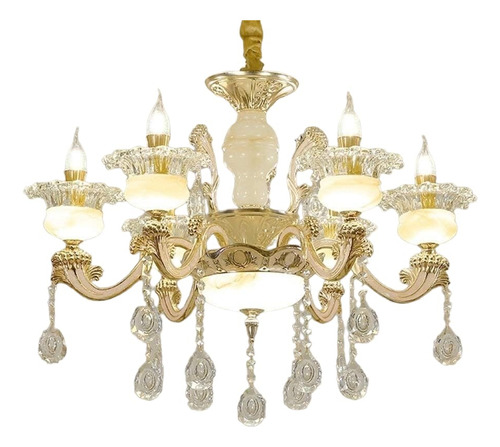 Lámpara De Cristal Candelabro 6 Cabezal De Luz Y Soquete E14