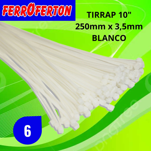  Tirrap Amarre Cable Blanco 3,5x250mm Paq 100und Tir-56