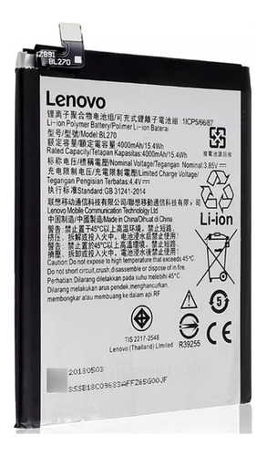Batería Motorola Moto G6 Play Lenovo Bl-270 Somos Tienda 
