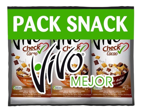 Vivo Cereal Check Cacao Pack 3 Un X 30 Gr