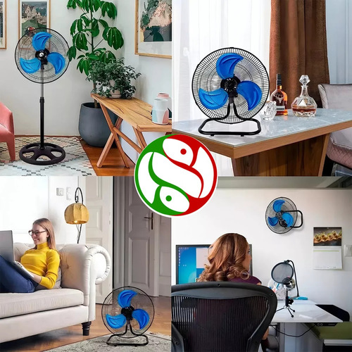 4 Pzs Ventilador Pedestal 3 Aspas Abánico 18 Pulgadas 3 En 1
