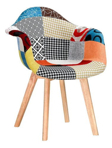 Pack 2 Sitial Poltrona Patchwork Wood Vintage