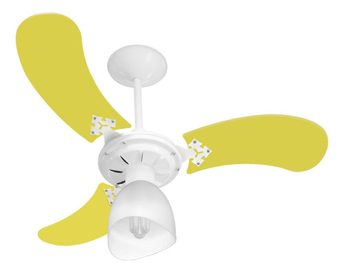 Ventilador Teto New Baby Colors Branco/amarelo 110v+controle