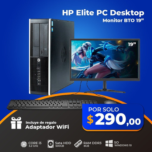 Computadora Hp Elite Core I5 Hd 500gb Ram 8gb Monitor 19 