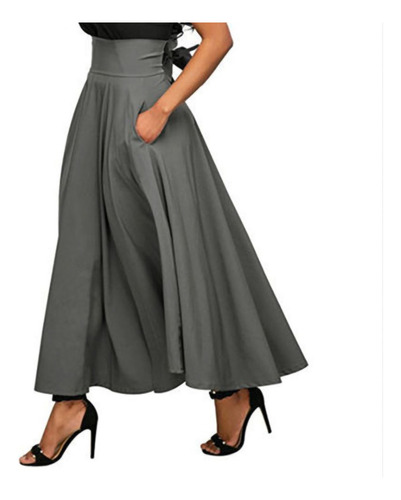 Skirt Feminine Skirt Evasê Skirt Ankle High Waist Skirt