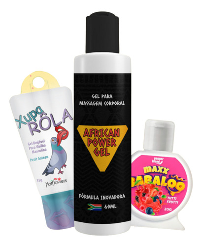 Kit African Power Gel +xp Rl + Maxx Babaloo Imediato Sabor Neutro
