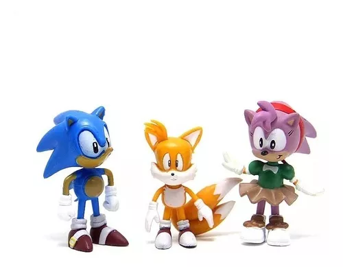 SONIC Coleção Action Figure com 6 Bonecos do Mercado Livre Super Sonic  Metal Sonic Amy Knuckles Tail 