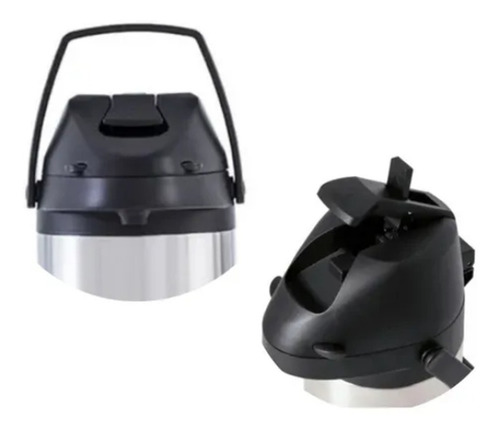 Garrafa Térmica 1,3 L Inox Kit 2 Un Líquidos Quente Frio Cor Prateado
