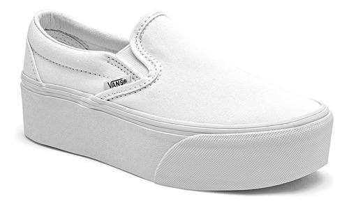 Tenis Vans Classic Slip On Stackform Plataforma Blanco 22/26