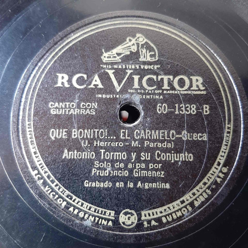 Pasta Antonio Tormo Prudencio Gimenez Arpa Rca Victor C363