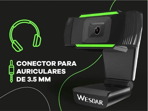 Imagen 4 de 7 de Cámara Web Wesdar Wd1080 Full Hd 30fps Color Negro
