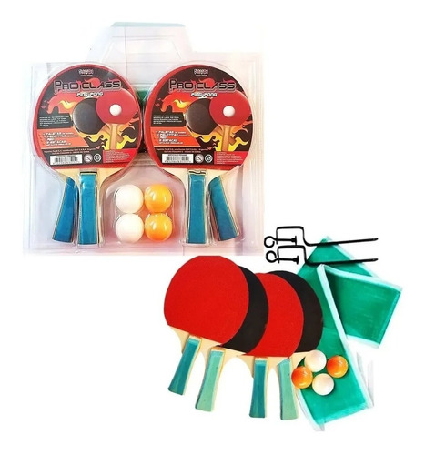 Imagen 1 de 6 de Set Ping Pong 4 Paletas 4 Pelotas Red Soportes Juego