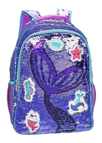Mochila Lentejuela Reversible Primaria Sirena Wilys Wk085