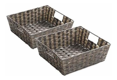 Bino 2 Pack Woven Resin Basket Organizer - Shelf Organizer W