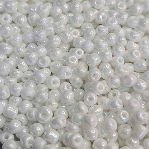 Mostacillon 500 Gramos Blanco Nacarado Bijou Diámetro 4 Mm Largo 4 Mm