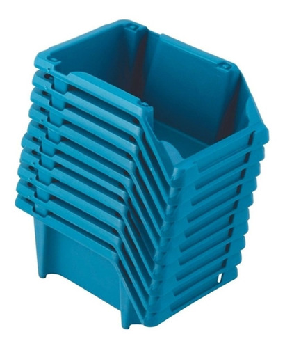 Gaveta Plástica Prática Empilhável Nº3 Azul Com 100 Gavetas