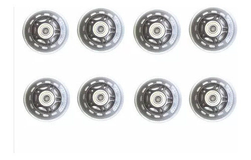 Kit Com 8 Rodas Com 16 Rolamentos Abec-7
