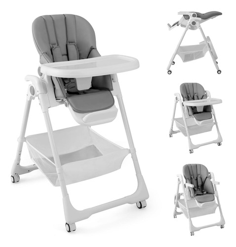 Baby Joy Silla Alta Para Bebé, Silla Alta Plegable 7 5 Doble