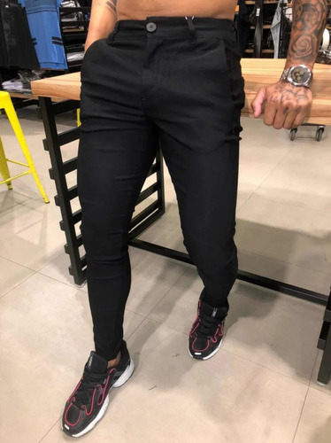 Imagem 5 de 5 de Calça Alfaiataria Preta Bengaline Skinny Social Premium